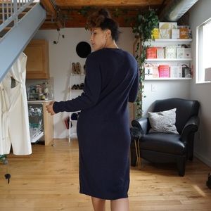 Sweaters - Navy Zip Front Midi Dress Sweaters - Navy Zip Front Midi Dress